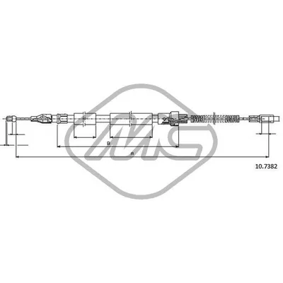 Трос ручника VW LT 28/55 2/4 DS-TDS CH.2950 SX-LH Metalcaucho 83733