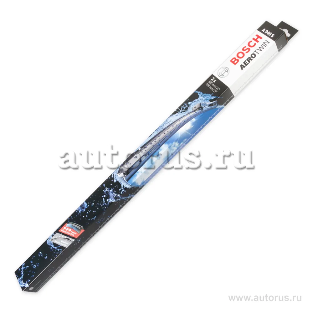 Щетка стеклоочистителя 680/680 мм бескаркасная комплект 2 шт BOSCH AeroTwin 3 397 118 946