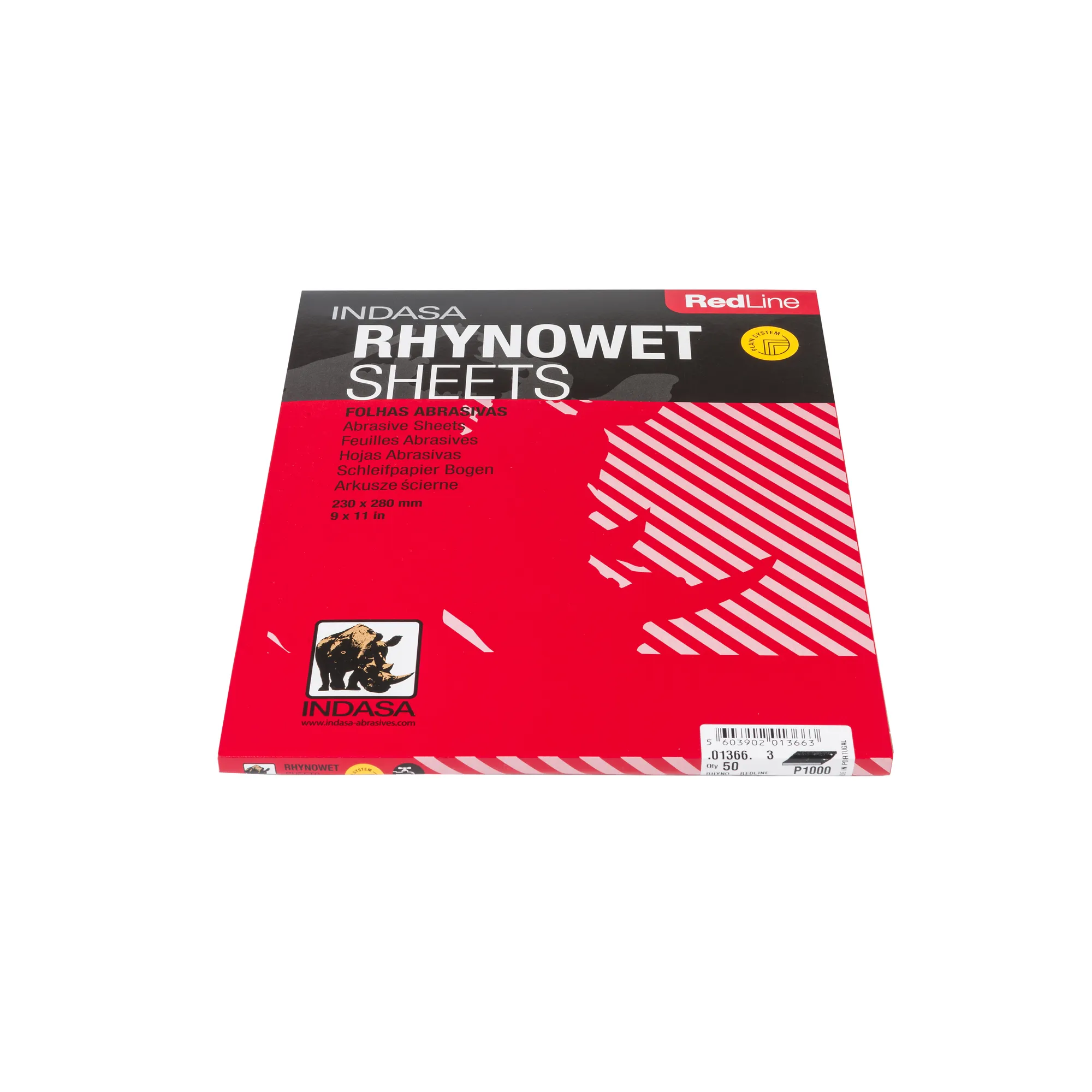 Лист (по мокрому) RHYNOWET 230 мм x280 мм Р1000 Indasa 01366