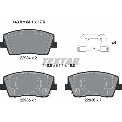 Колодки передние TEXTAR 2293401