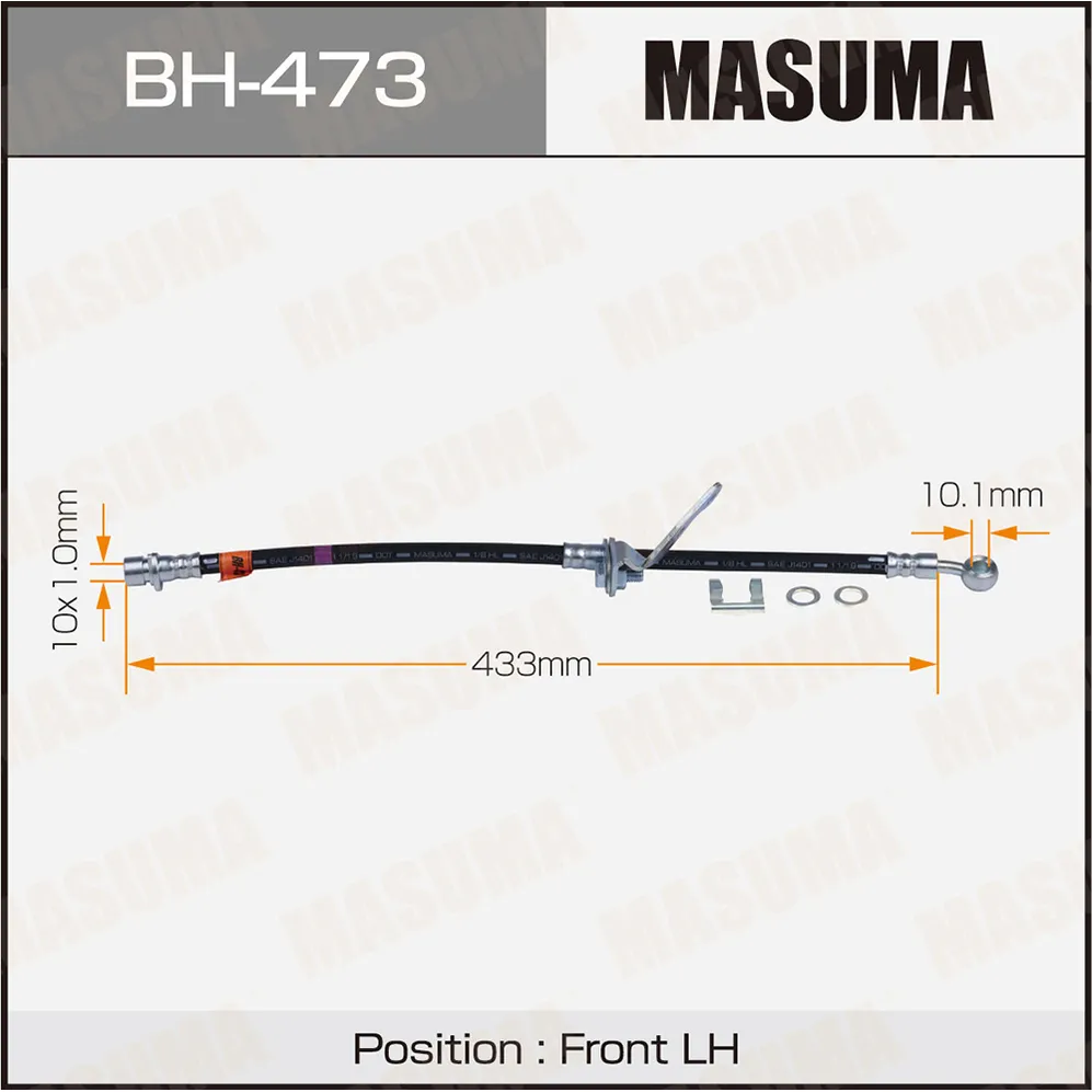 Шланг тормозной передний L HONDA CR-V MASUMA BH-473