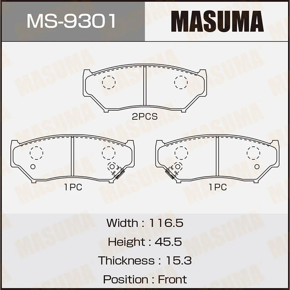 Колодки дисковые MASUMA MS-9301