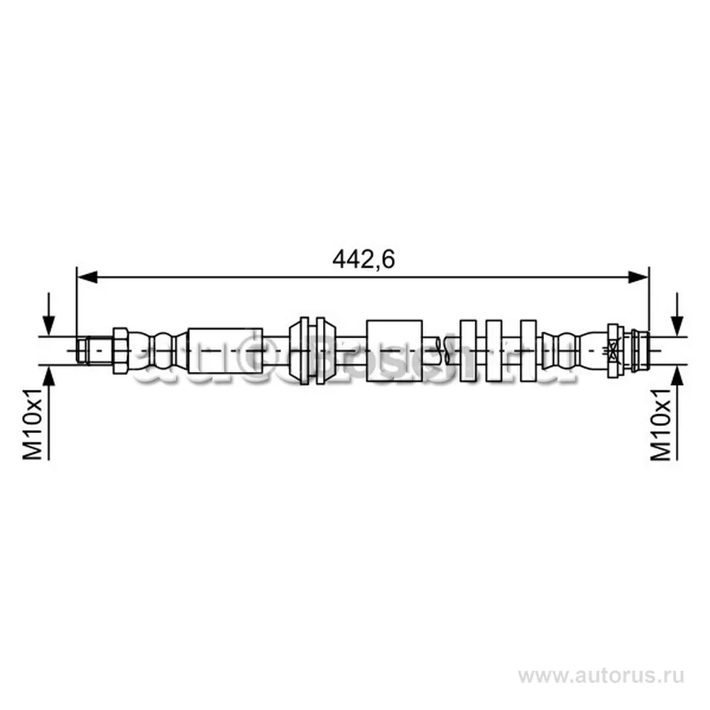 Шланг тормозной LAND ROVER FREELANDER -10 415 мм.перед. BOSCH 1 987 481 732