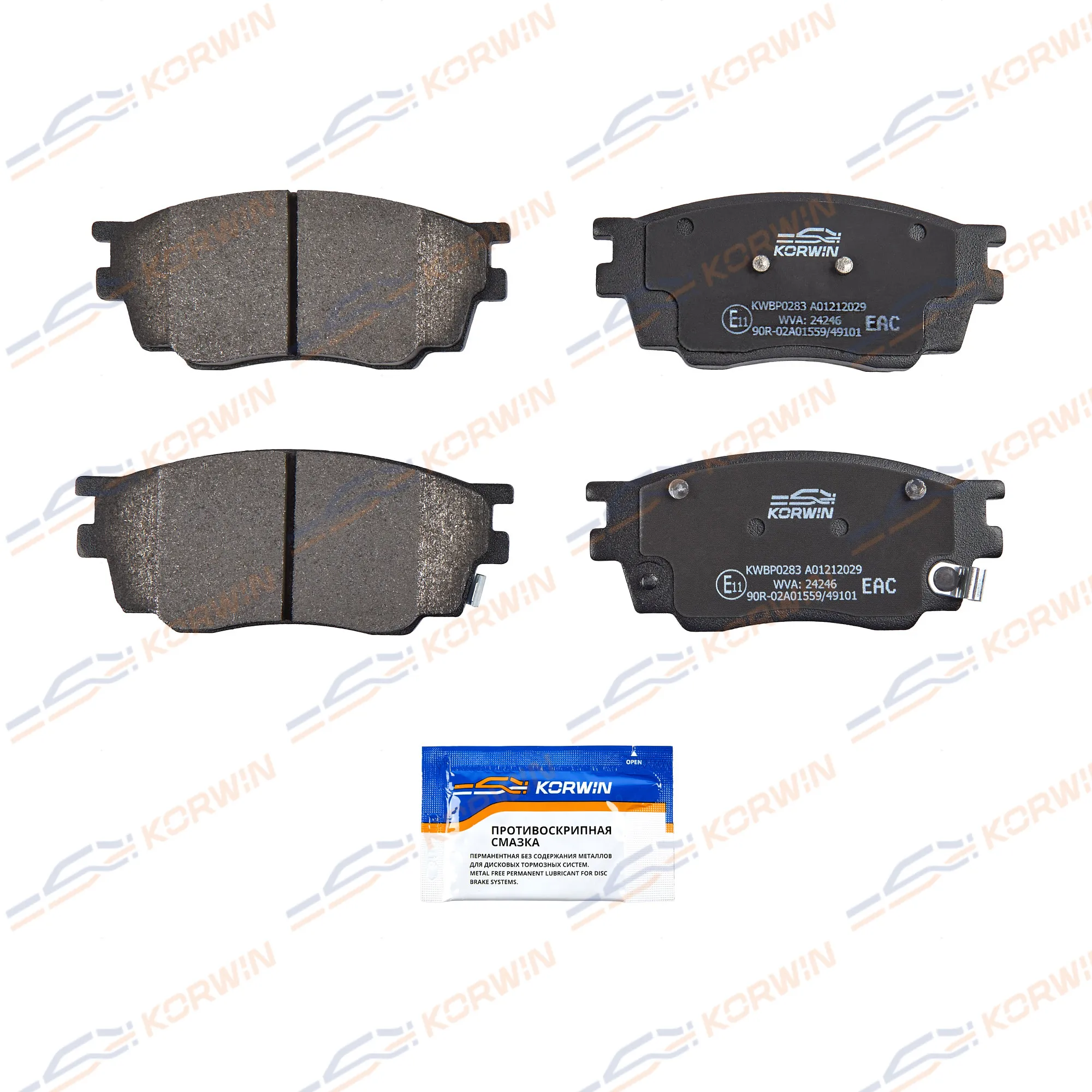 Колодки тормозные перед. Mazda 6 (GG/GY) 02-08 KORWIN KWBP0283