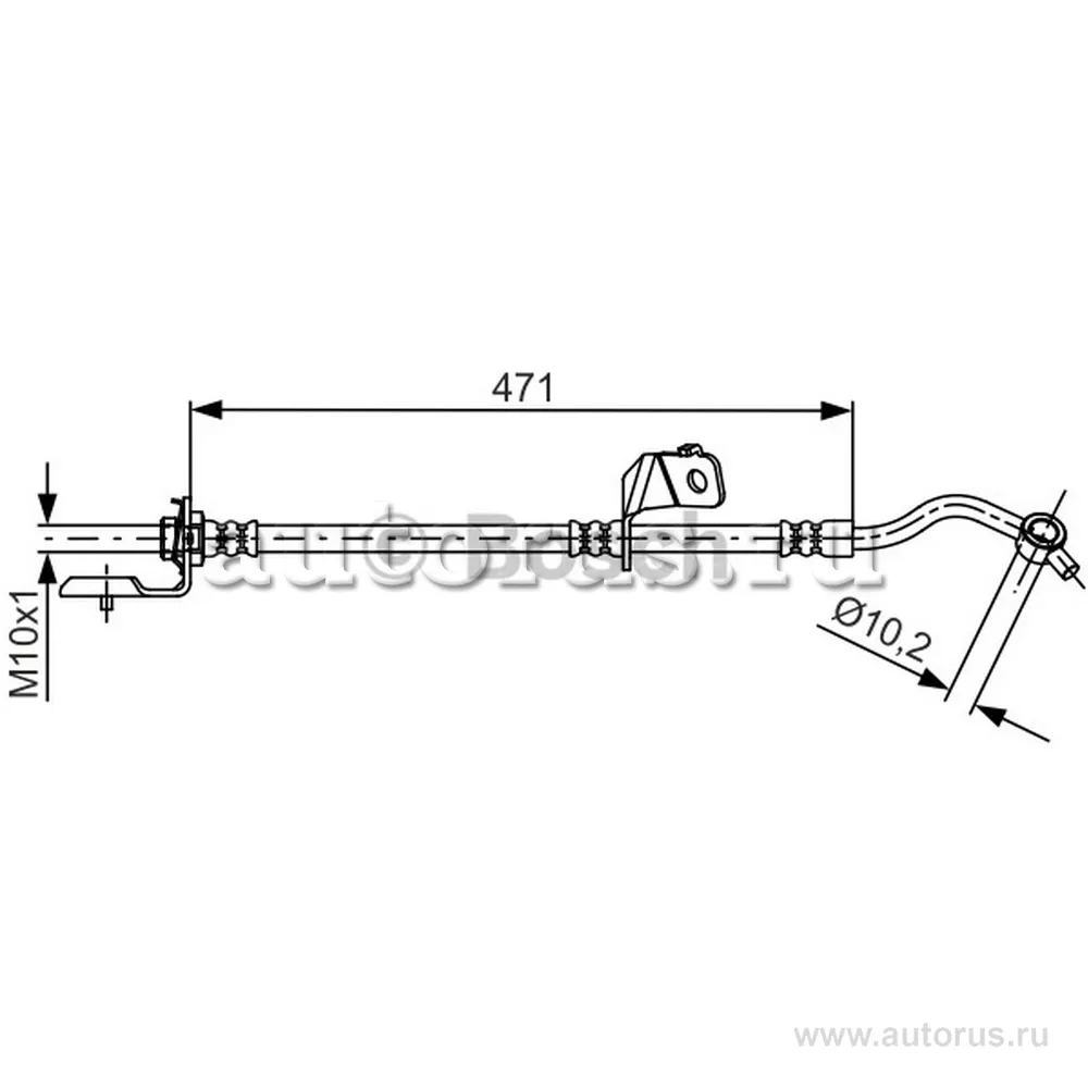 Шланг тормозной передний левый Hyundai ix35 07 BOSCH 1987481715