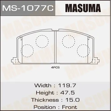 Колодки передние TOYOTA CALDINA MASUMA MS-1077