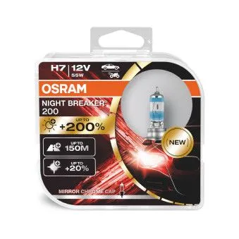 Лампа 12V H7 55W +200% PX26d OSRAM NIGHT BREAKER 2 шт. DUOBOX 64210NB200HCB