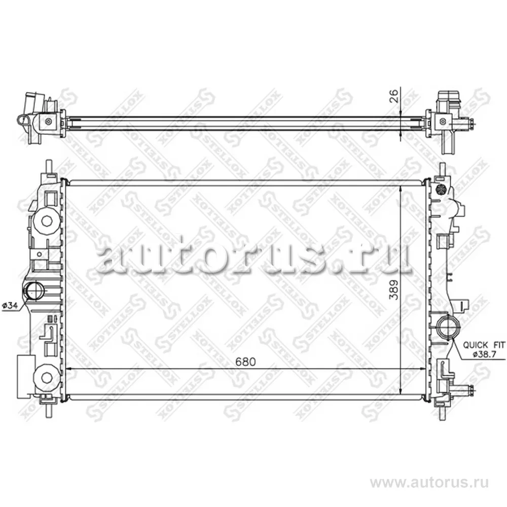 Радиатор системы охлаждения Opel STELLOX 1026027_SX