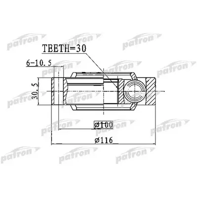 ШРУС внутренний x30 VW: TOUAREG 2.5 R5 TDI/3.0 V6 TDI/3 PATRON PCV1769