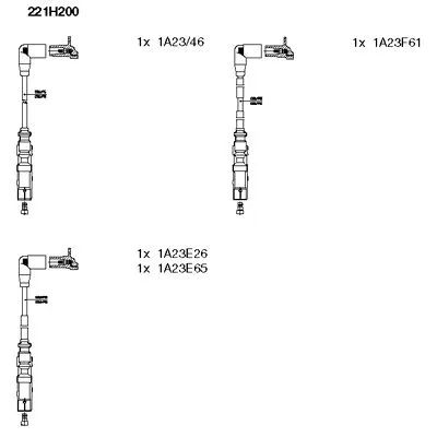КОМПЛЕКТ ПРОВОДОВ ЗАЖИГАНИЯ AUDI A4 (8D2, B5) (1.6L)  AUDI A4 (8E2, B6) (1.6L)  AUDI A4 AVANT (8D5,