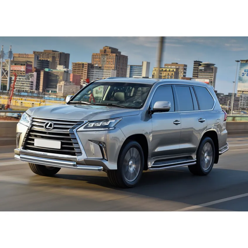 Защита переднего бампера d76+75x42 овал Rival для Lexus LX III рестайлинг 2015-н.в., нерж. сталь, R.3210.004