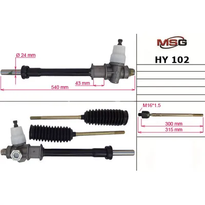 Рейка без Г/У HYUNDAI Excel 1990-1994 MSG HY 102