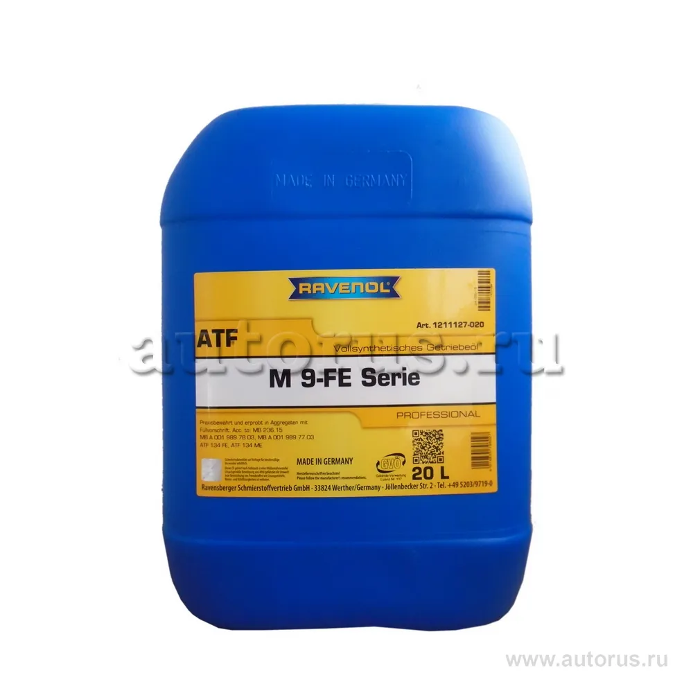 Трансмиссионное масло RAVENOL ATF M 9FE-Serie (20л) new 1211127-020 (4014835796027)