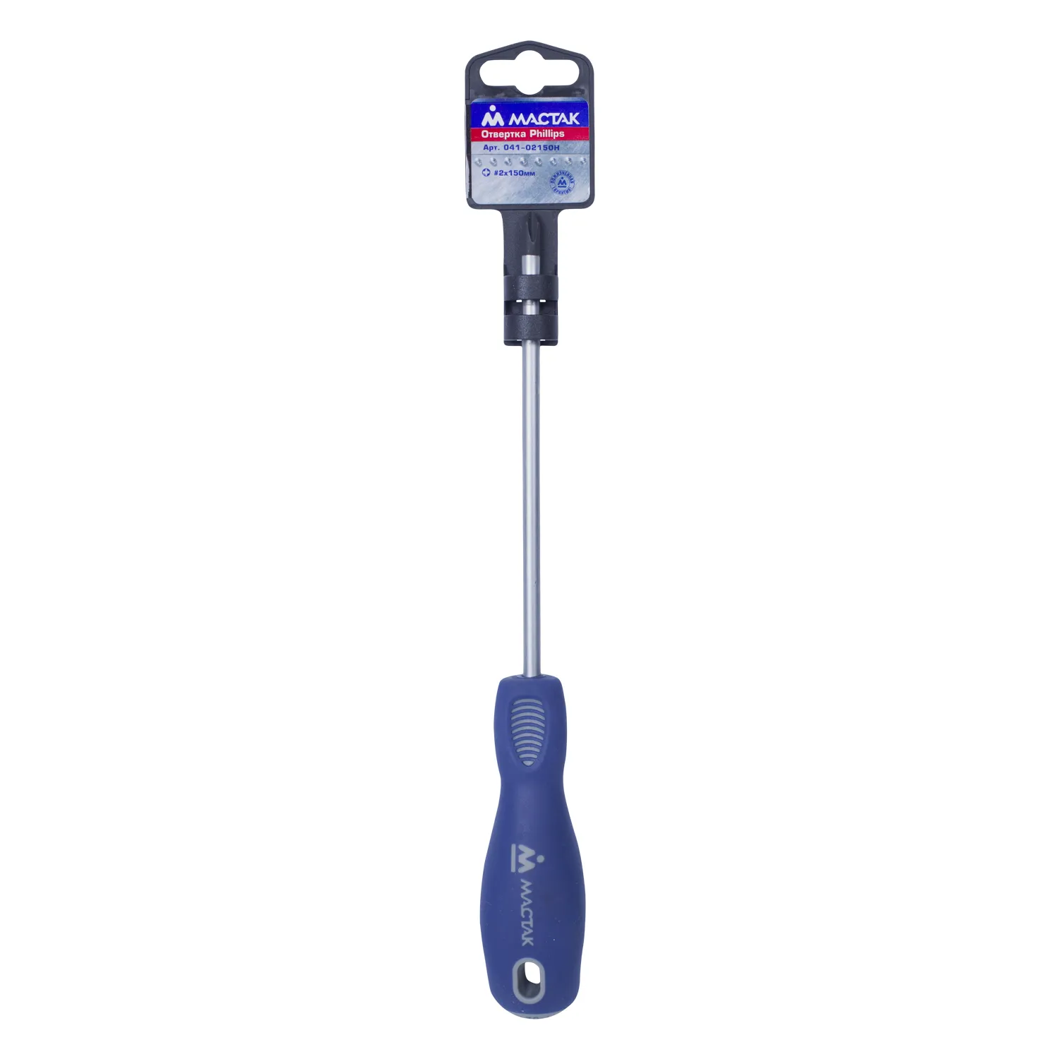 Отвертка крестовая Phillips 2x150 мм, держатель МАСТАК 041-02150H