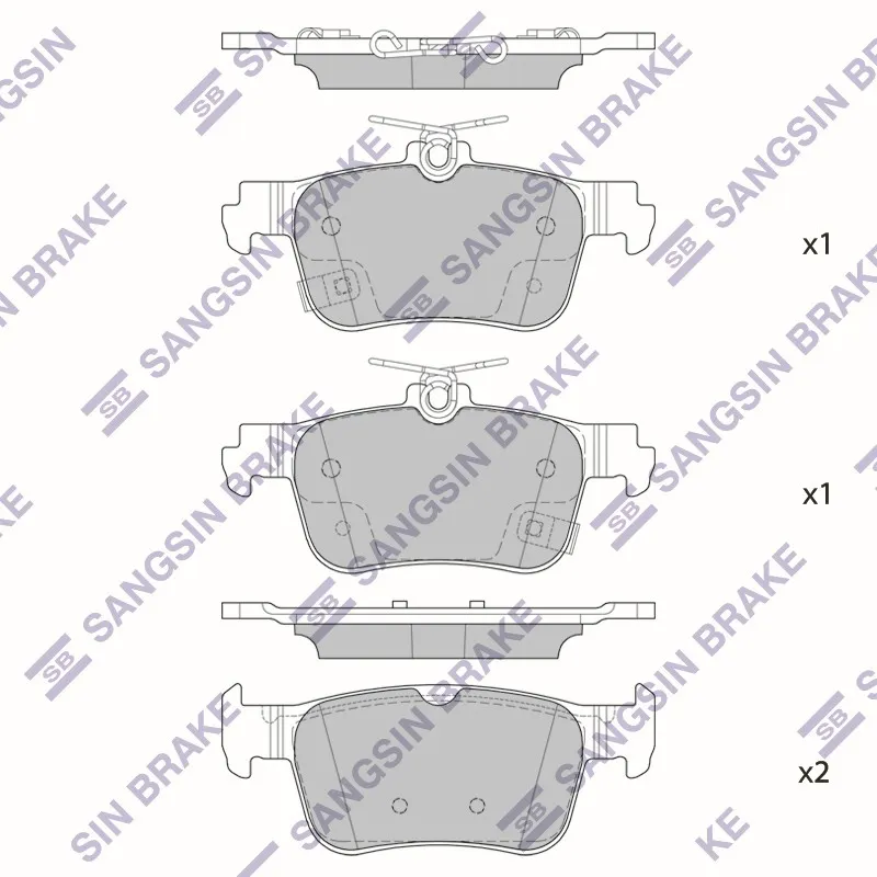 Колодки тормозные CHANGAN CS55 PLUS 20- задние SANGSIN BRAKE SP2604