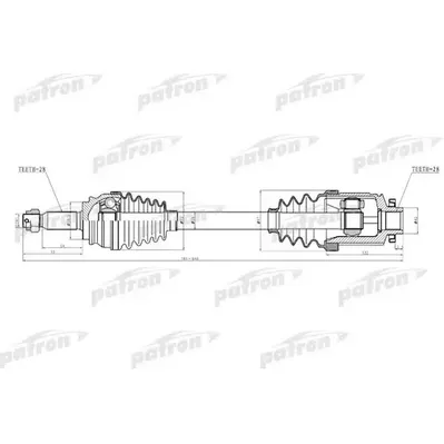 Полуось прав DODGE: CALIBER 07-09 \ JEEP: COMPASS 07-09, P PATRON PDS2034