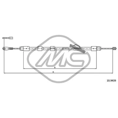 Трос ручника MER CLASSE C SPORTCOUPE'/CLK ANT. пер Metalcaucho 80975