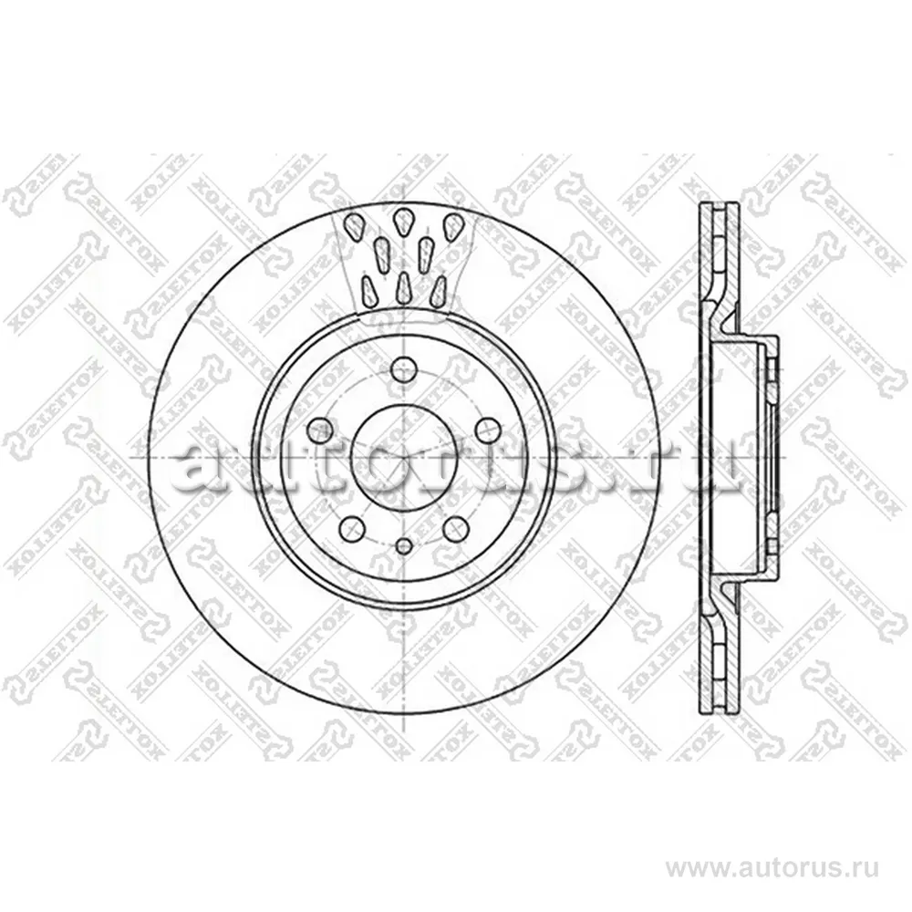 Диск тормозной передний ALFA ROMEO 156/164 2.0-3.2 97> STELLOX 60209925V_SX