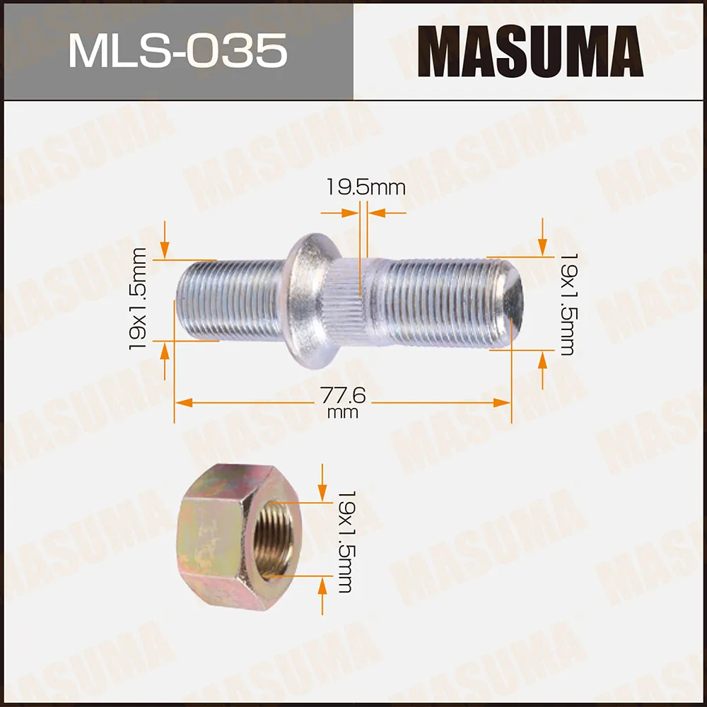 Шпилька колесная MASUMA MLS035