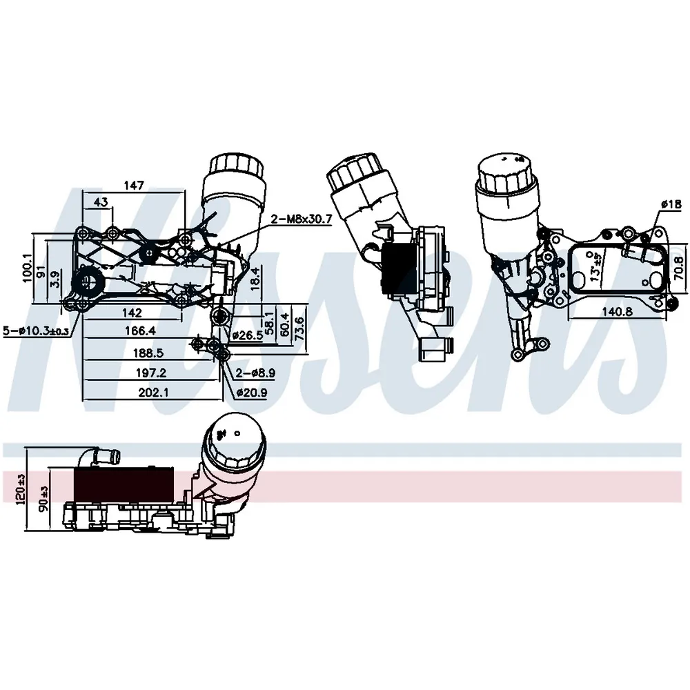 Радиатор масляный! MB W204/W205/W246/W176/X156 06> 8516291000 NISSENS 90836