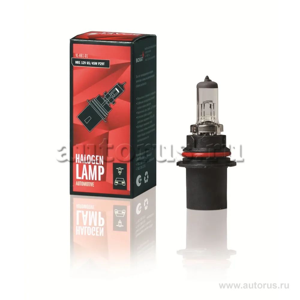 Лампа галогенная HB1 12V 65/45W P29T STARTVOLT VL-HB1-01