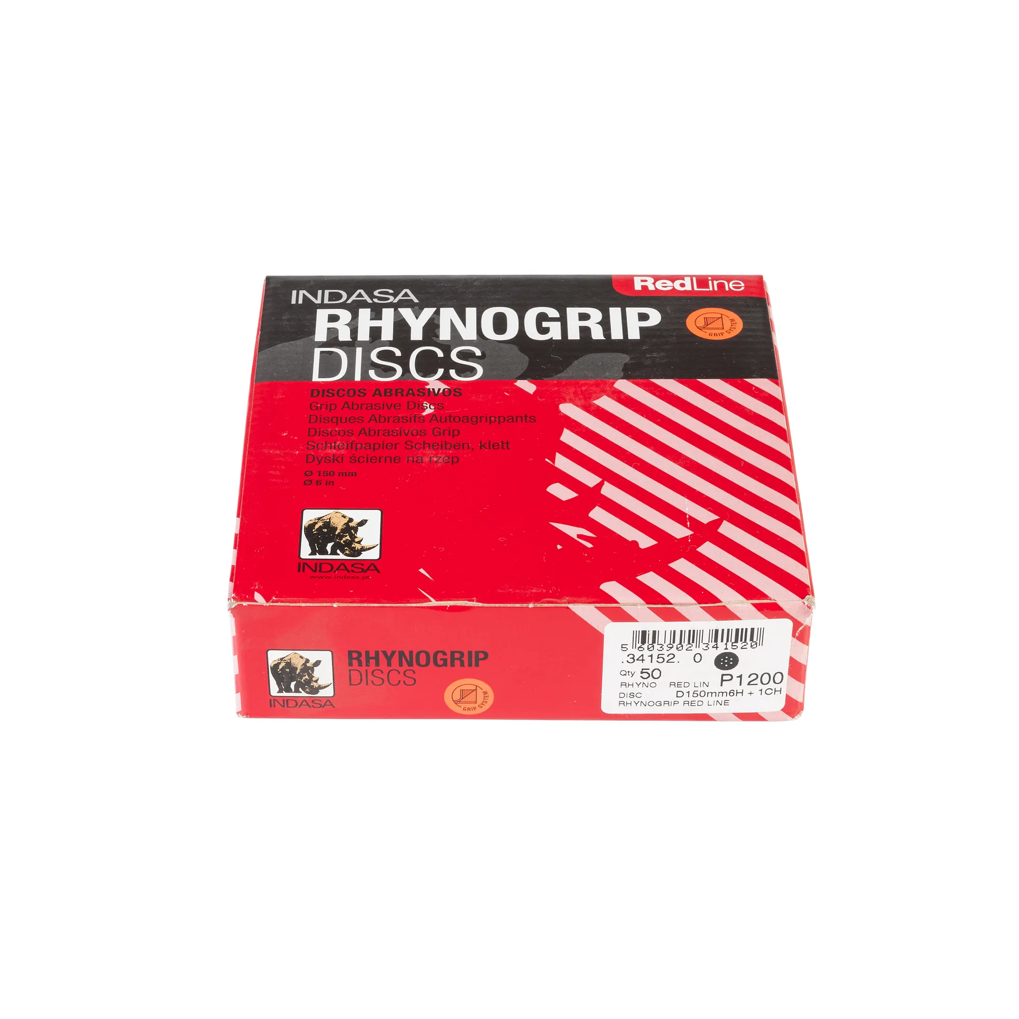 Круг RHYNOGRIP (6H+1CH) D150мм Р1200 (1уп.х50шт) Indasa 34152