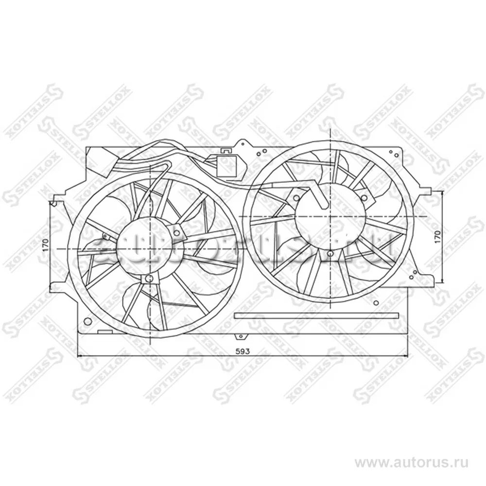 Вентилятор охлаждения Ford Focus (двигатель Duratec, Sigma, 1.6i 16V, 1998-2005) STELLOX 2999359_SX