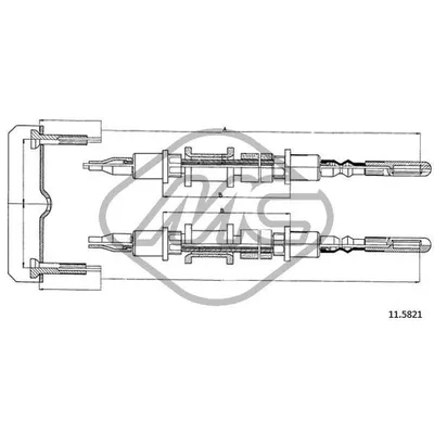 Трос ручника OPL OMEGA ALL (CH.J1030902… /CH.J1092929…) Metalcaucho 82488