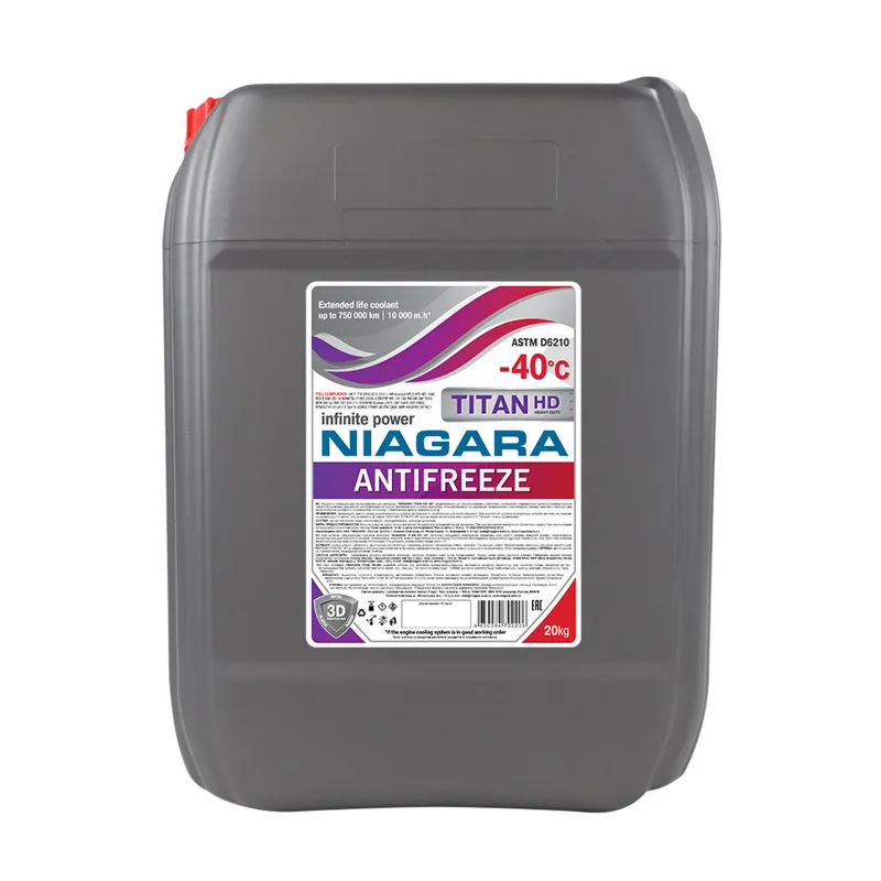 Антифриз 20kg TITAN HD-40 красный ASTM D6210 D4985 D3306, SAE J1034, CUMMINS CES 14603 и SB 3666132 NIAGARA 001001033013