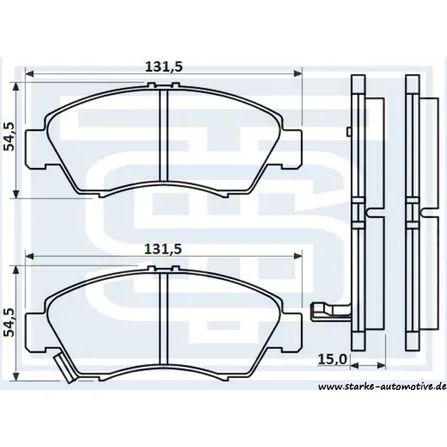 Колодки тормозные перед. HONDA CIVIC IV-VI --02.2001 STARKE 179-888