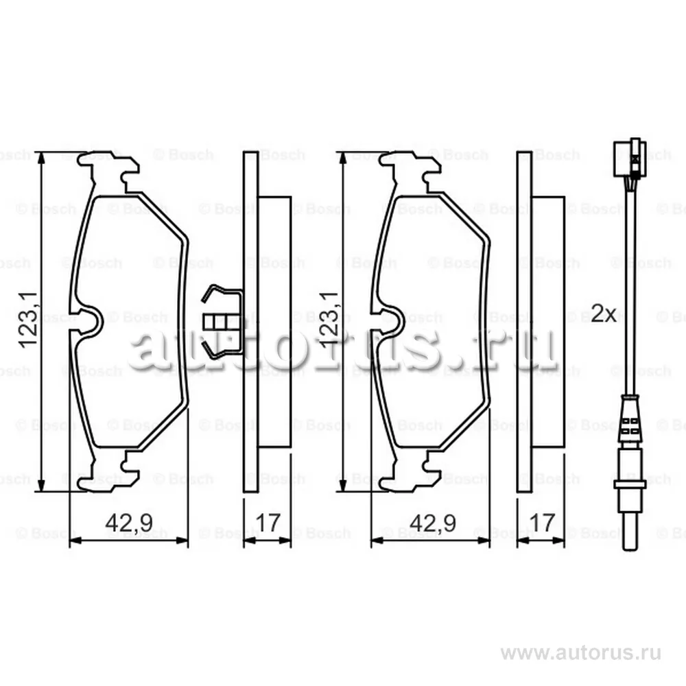 Комплект колодок дисковых BOSCH 0986424027