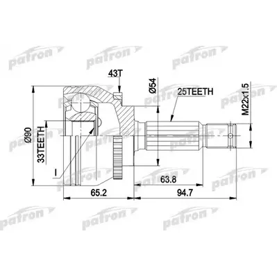 ШРУС наружн к-кт [A:25 B:33 D: 54 ABS:43] MITSUBISHI: G PATRON PCV5052