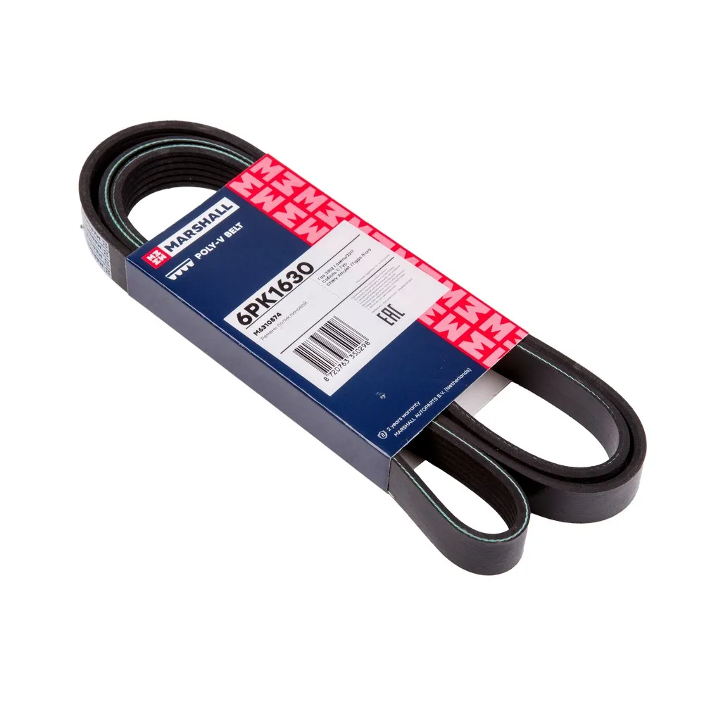 Ремень поликлиновой 6PK1630 Газ 3302 Газель/2217 Соболь C Гур; Chery Amulet /Tiggo /Fora () Газ 3302 Газель/2217 Соболь C Гур; Chery Amulet /T Marshall M6310574