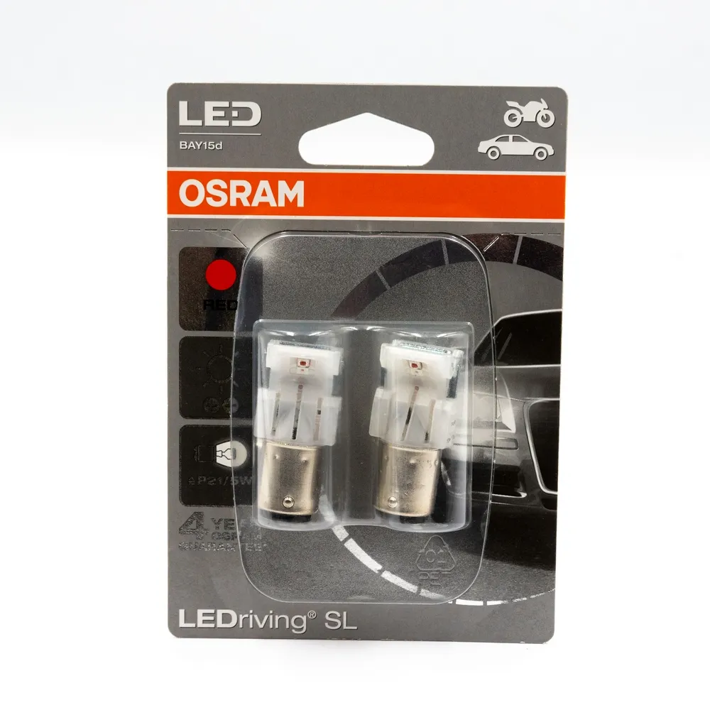 Лампа светодиодная 12V 1,7W BAY15d OSRAM 2 шт. блистер 1458R-02B