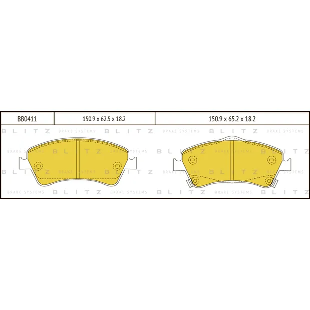 Колодки тормозные дисковые передние TOYOTA Auris/Corolla/Verso 07-> BLITZ bb0411