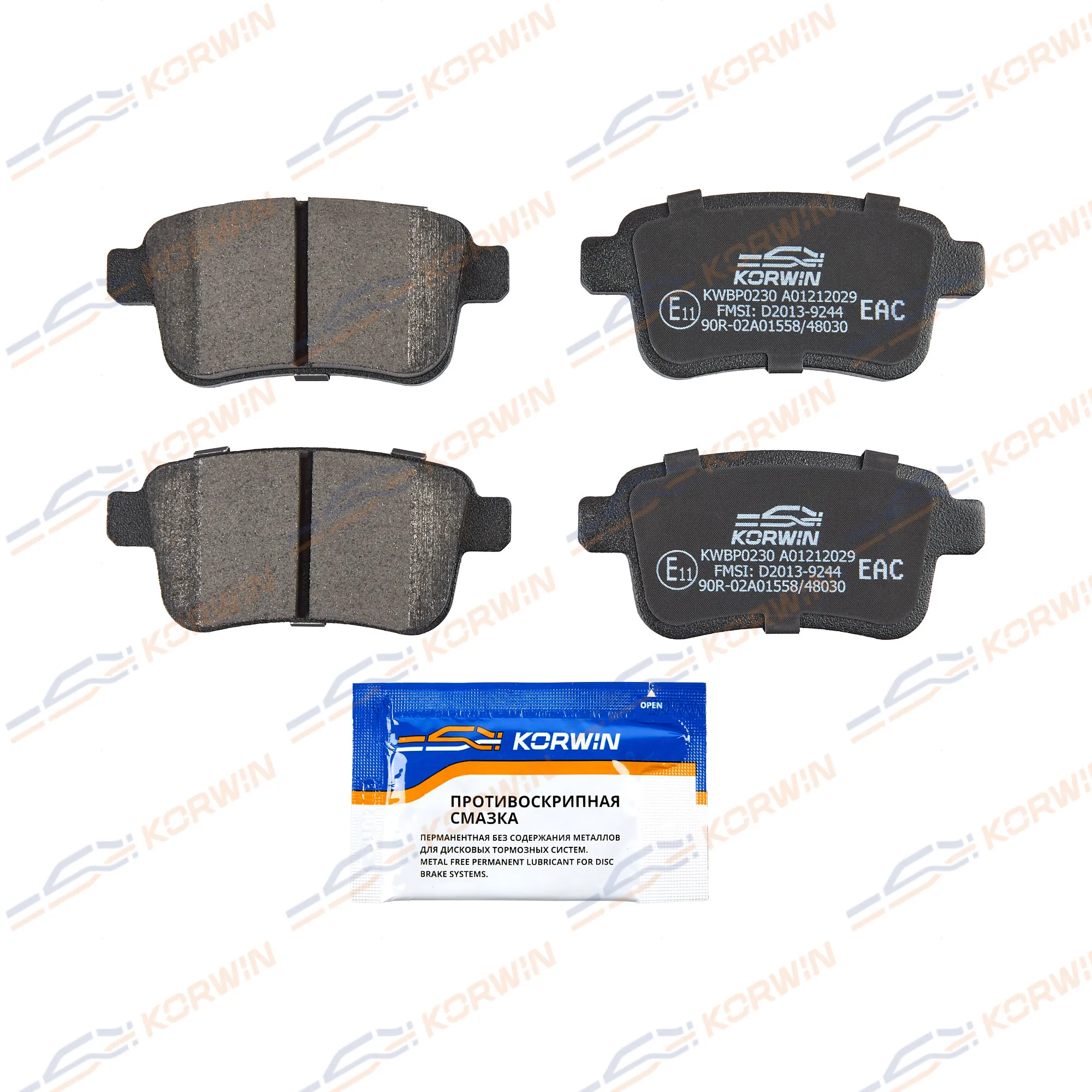 Колодки тормозные зад. Renault Kangoo (KC0) 97-10/Kangoo (KW0/FW0) 08- KORWIN KWBP0230