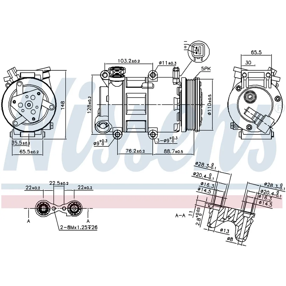 Компрессор кондиционера FORD Focus II/C-Max NISSENS 89327