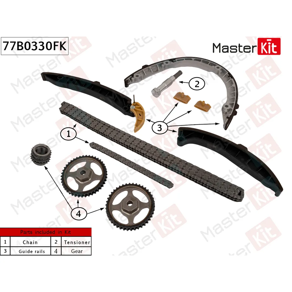 Комплект цепи ГРМ PORSCHE M48.01 CAYENNE 07-10 MASTERKIT 77B0330FK