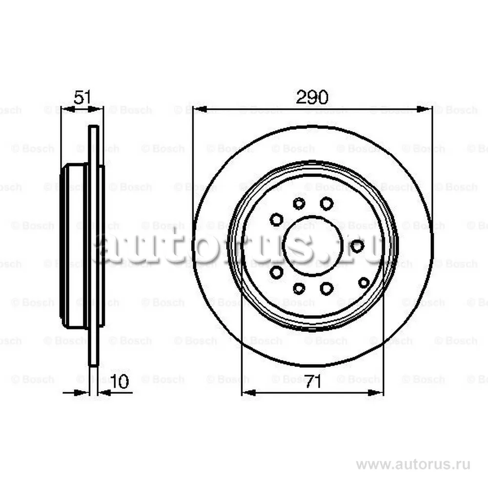Диск тормозной PEUGEOT: 607 00- BOSCH 0986478733