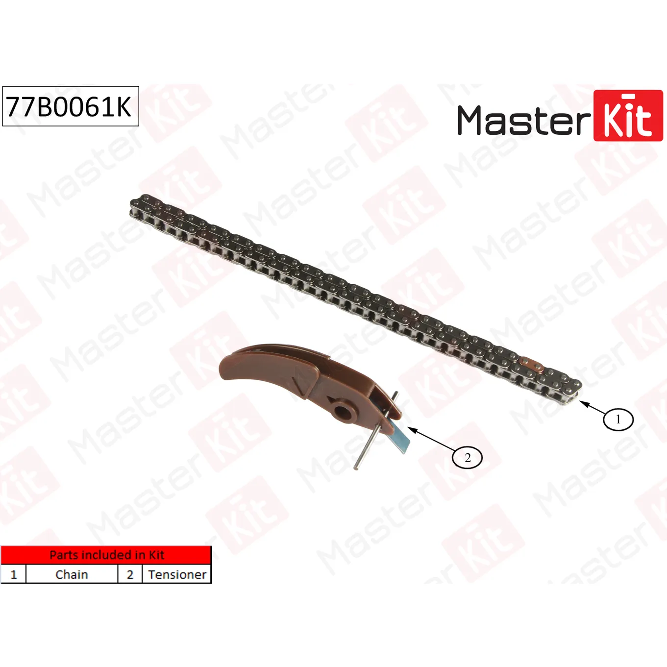 Комплект цепи ГРМ (без звездочек) FORD Mondeo/Transit 2.0-2.4 Di-TDCi 00- MASTERKIT 77B0061K