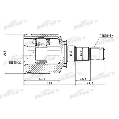 ШРУС внутренний левый 20x35x25 TOYOTA CARINA E AT190/ST PATRON PCV1437