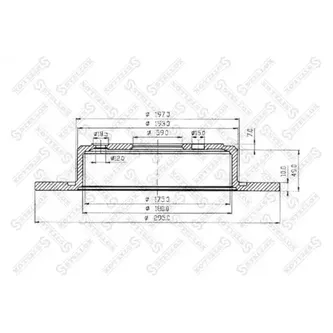 Диск тормозной задний FIAT ULYSSE, PEUGEOT 806 2.0/1.9TD/2.1TD 94 STELLOX 60209943_SX