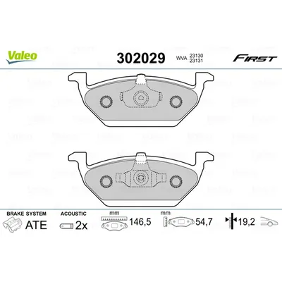 Колодки тормозные перед VALEO 302029