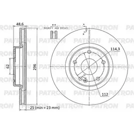 Диск тормозной передний GEELY COOLRAY 20- PATRON PBD1124