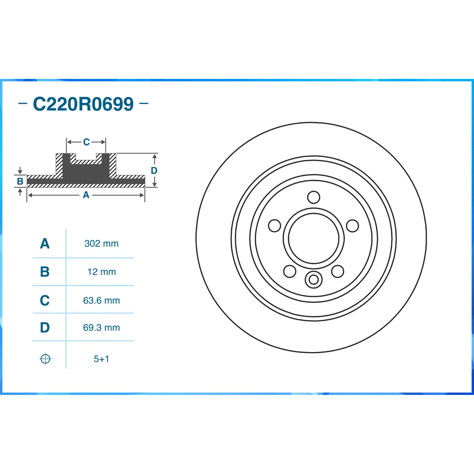 Диск тормозной задний CWORKS C220R0699