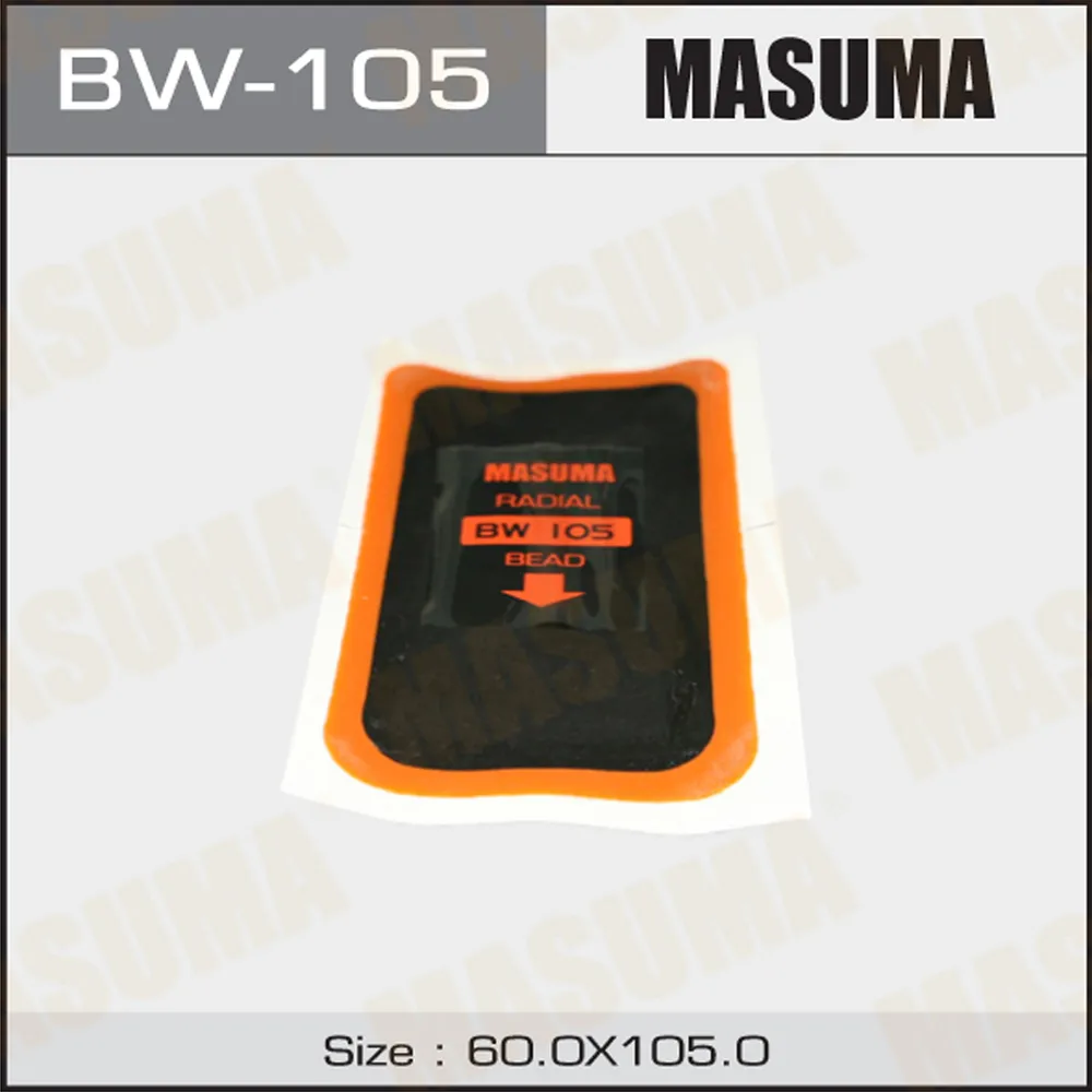 Заплатки MASUMA боковых порезов 62х105mm. 1 слой корда MASUMA BW105