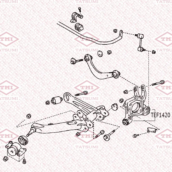 Сайлентблок задней цапфы TOYOTA Corolla/Fielder 01-> TATSUMI TEF1420
