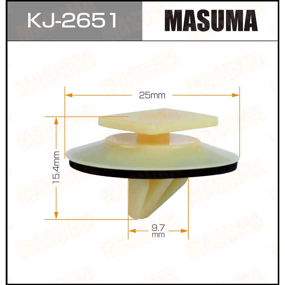 Клипса автомобильная уп.50 MASUMA KJ-2651