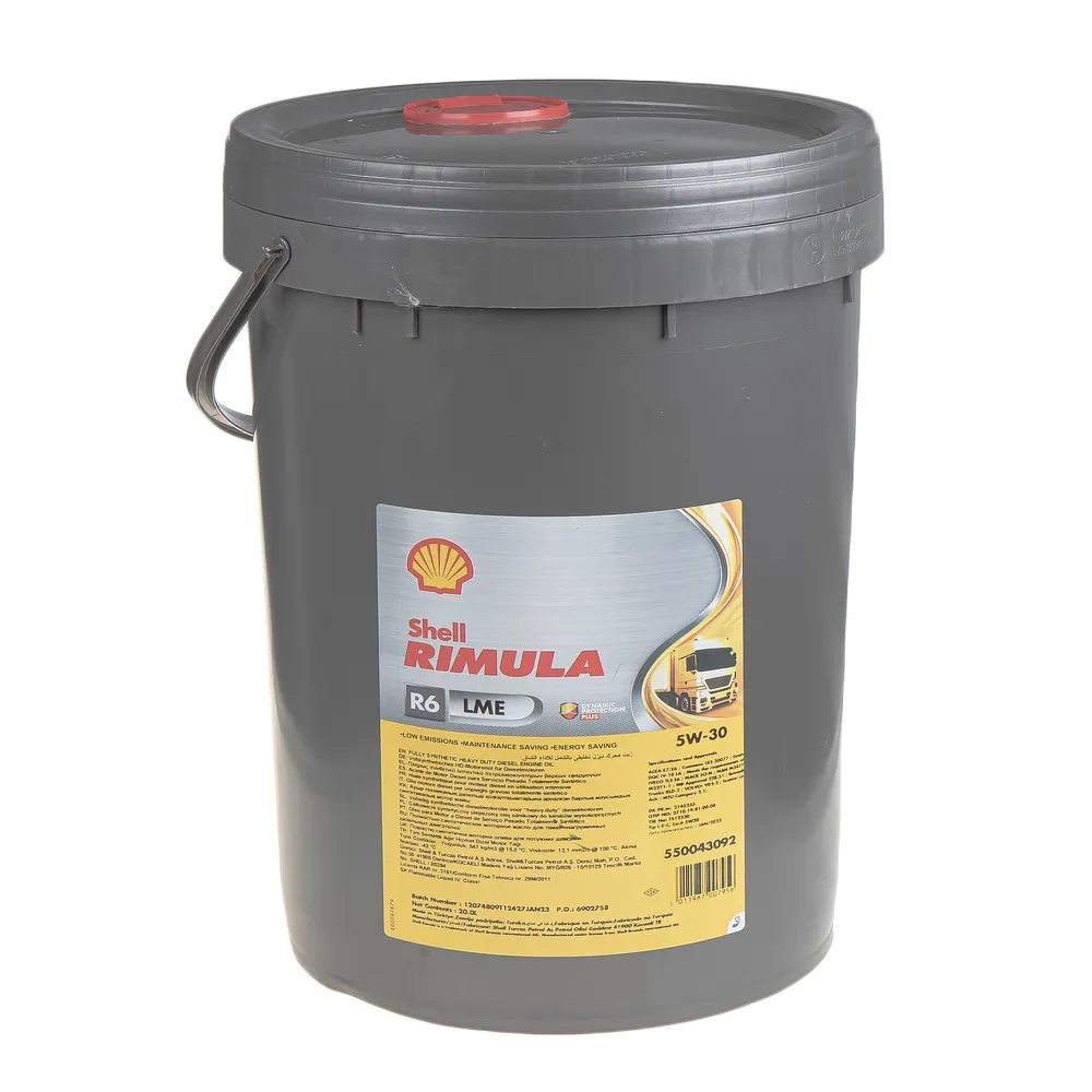 Масло моторное SHELL Rimula R6 LME 5W-30 синтетическое 20 л 550043092/550073271