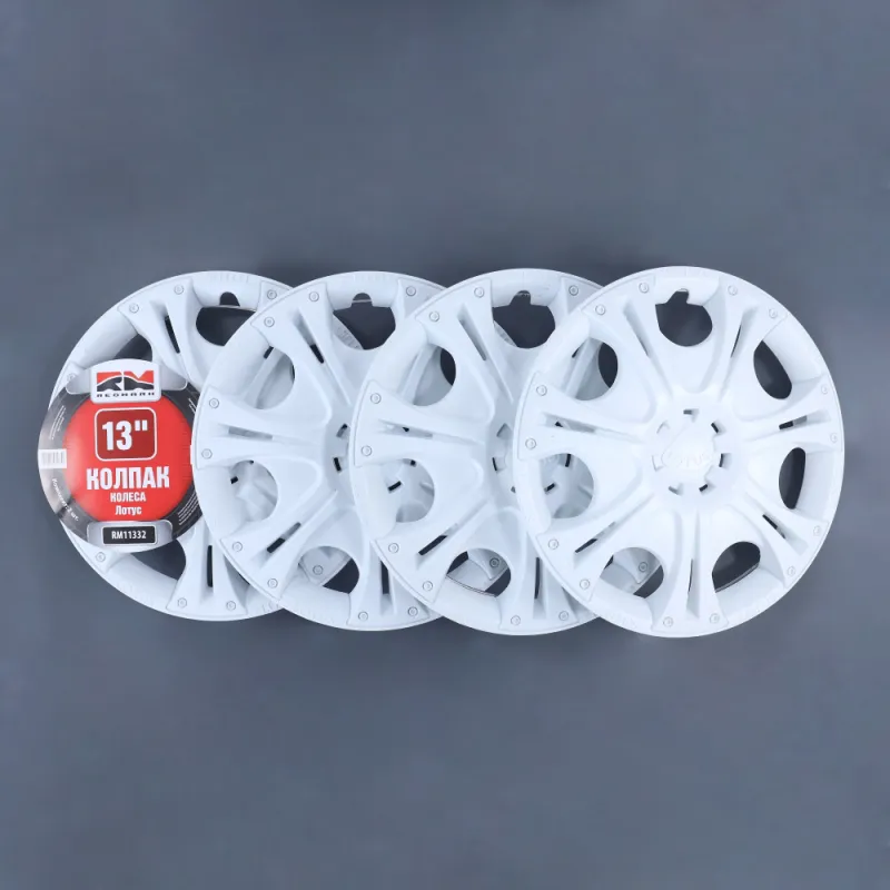 Колпак колеса R13 Лотус белый (пруж) кт 4 шт.(2+2) REDMARK REDMARK RM11332